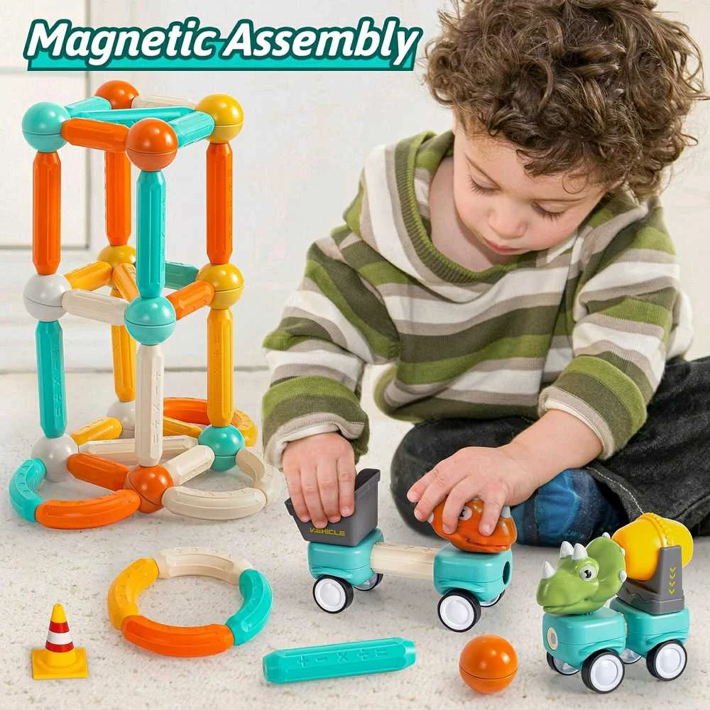 WOOPIE Konstruktoriai Magnetiniai Dinozaurai 84 el.