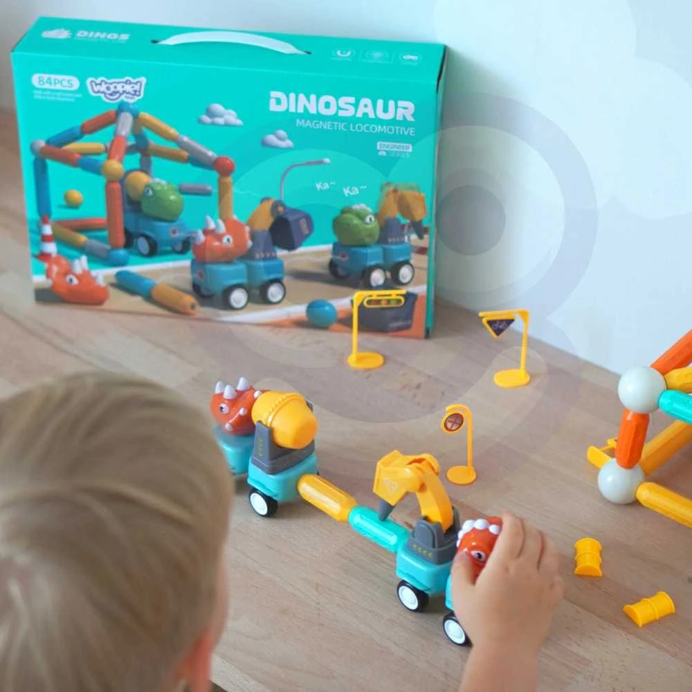 WOOPIE Konstruktoriai Magnetiniai Dinozaurai 84 el.