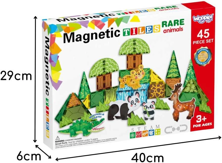WOOPIE magnetinis konstruktorius 3D Retieji gyvūnai