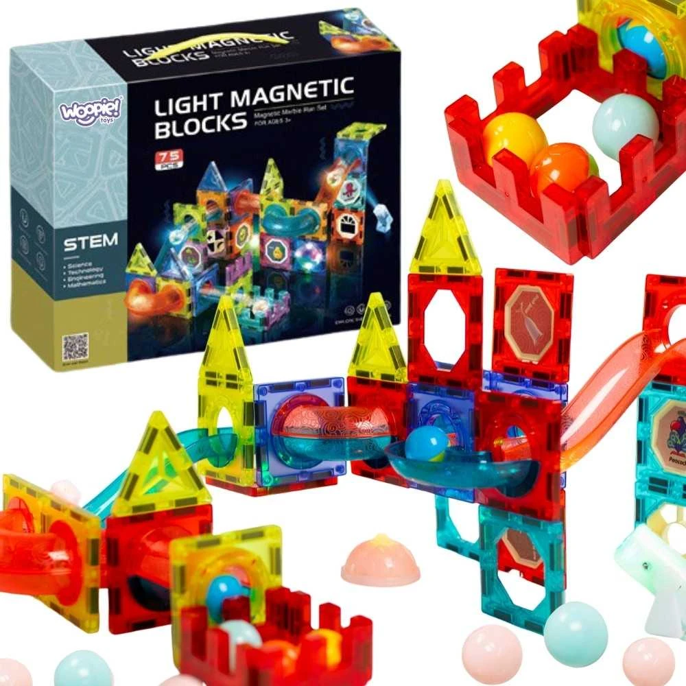 Magnetinis konstruktorius WOOPIE šviečiantis rutuliuko trasa 75vnt