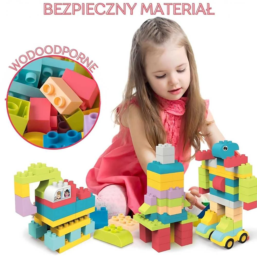 Woopie dideli mokomosios statybos blokai vaikams 86 EL. - alaus darymas 120 laipsnių kampu