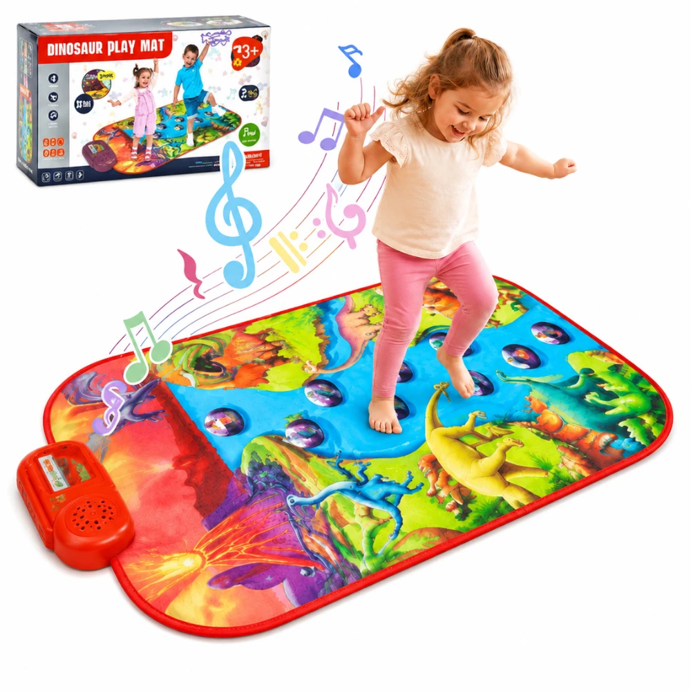 Didelis Muzikinis Lavinamasis Kilimėlis Pianinas XL su Dinozaurais WOOPIE