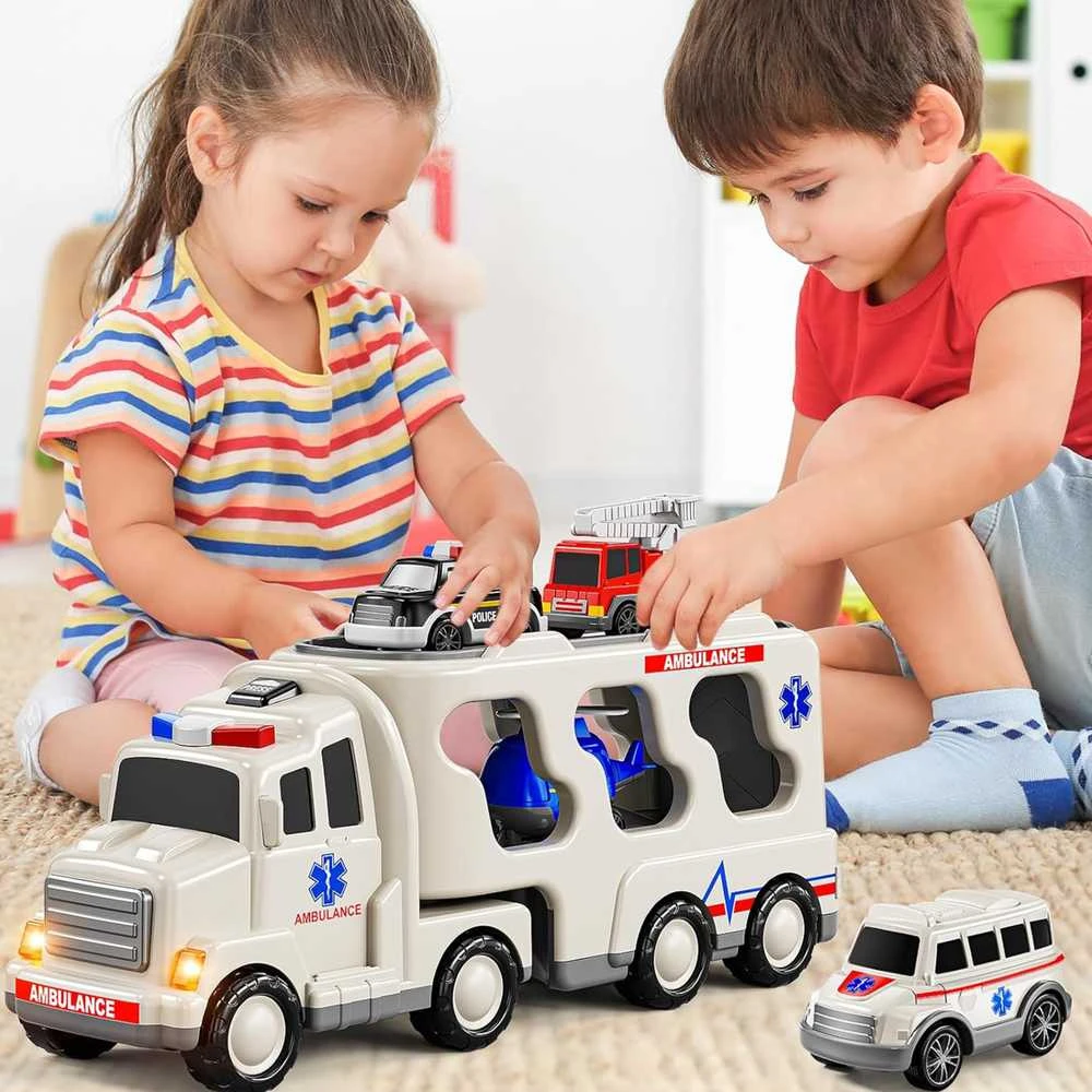 Woopie Žaislai Didelis Gelbėjimo Rinkinys: Sunkvežimis + 4 Automobiliai