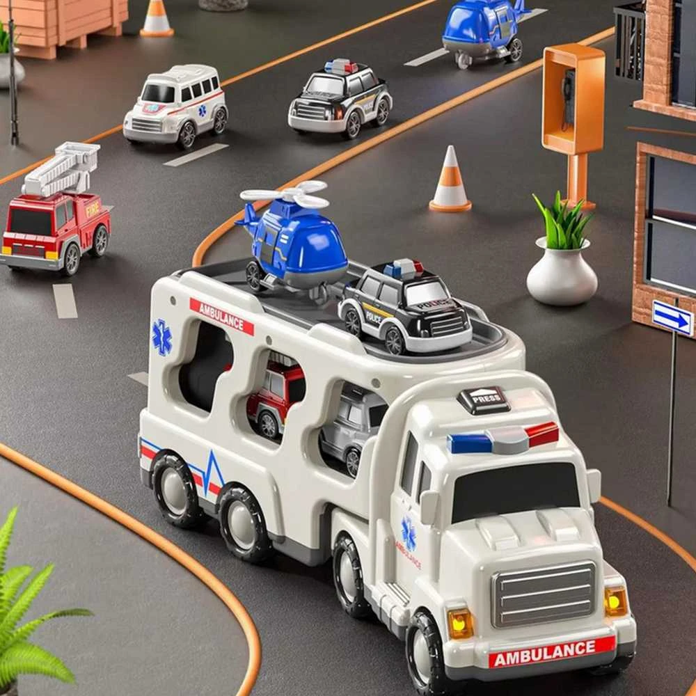 Woopie Žaislai Didelis Gelbėjimo Rinkinys: Sunkvežimis + 4 Automobiliai