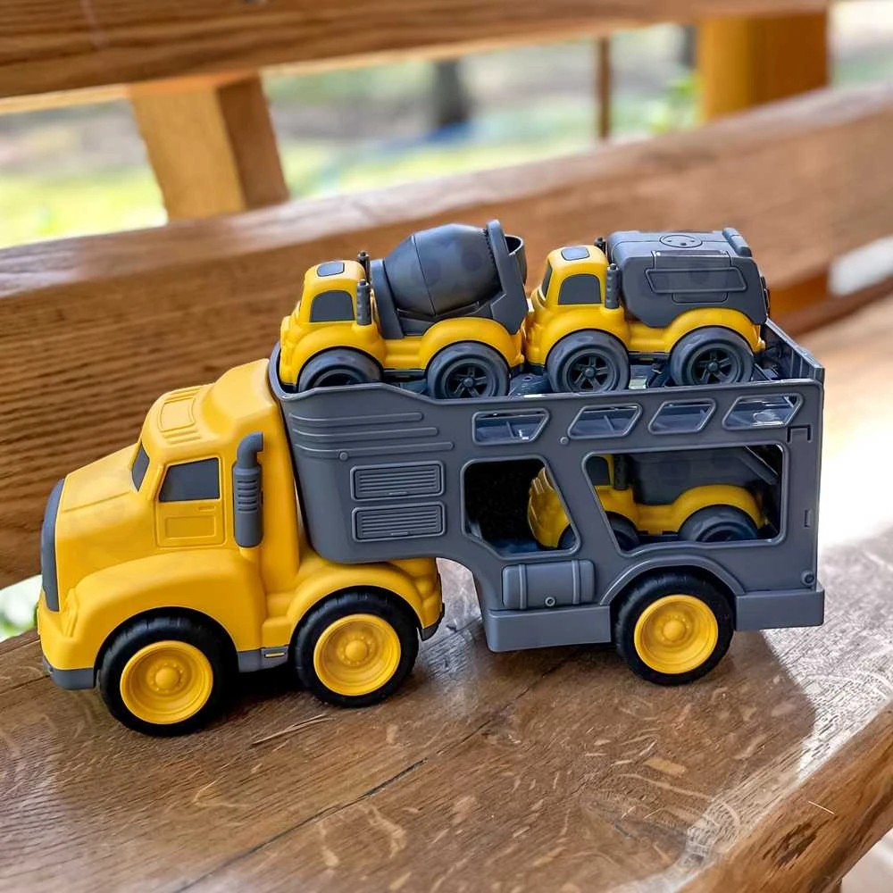 WOOPIE 53934 Vilkikas + 3 statybinių transporto priemonių komplektas