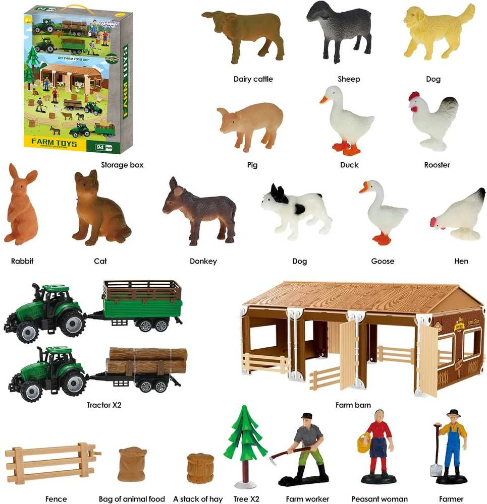 WOOPIE rinkinys Little Farmer XL Farm Figūrėlės