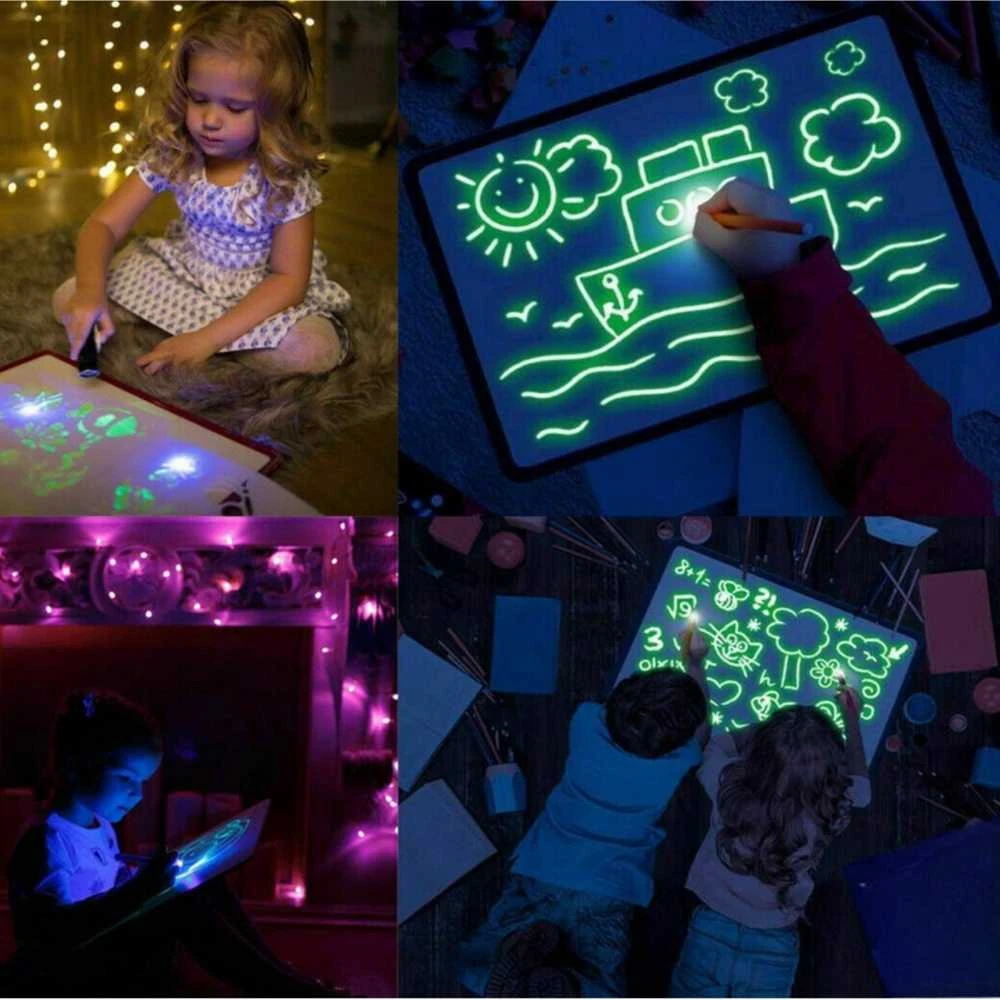 Magnetinis piešimo planšetė su neoniniais žymekliais Woopie