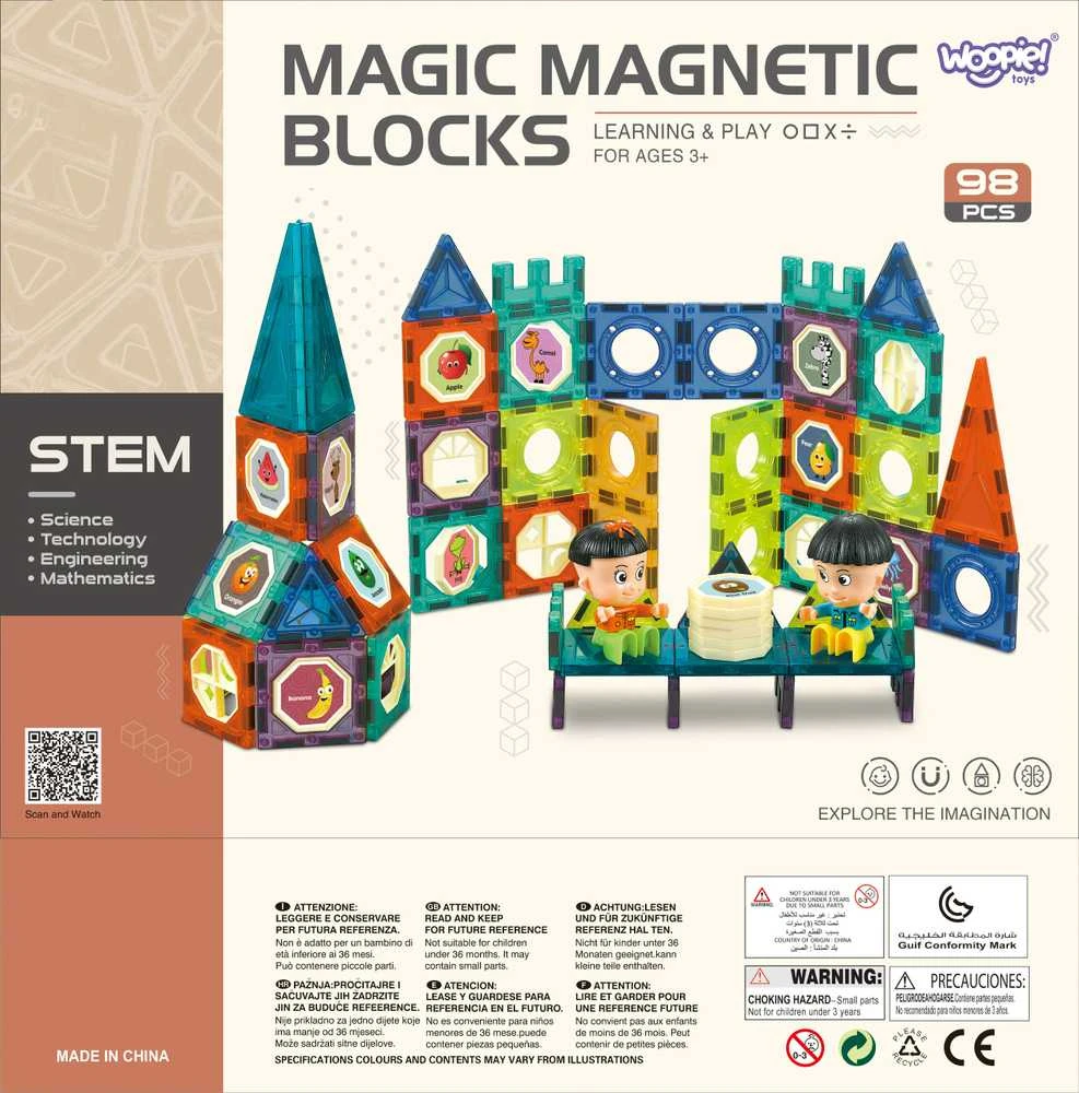 Magnetinis konstruktorius WOOPIE pilies rinkinys 98 vnt
