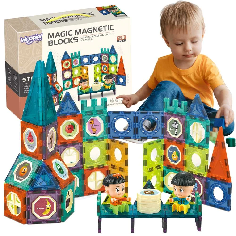 Magnetinis konstruktorius WOOPIE pilies rinkinys 98 vnt