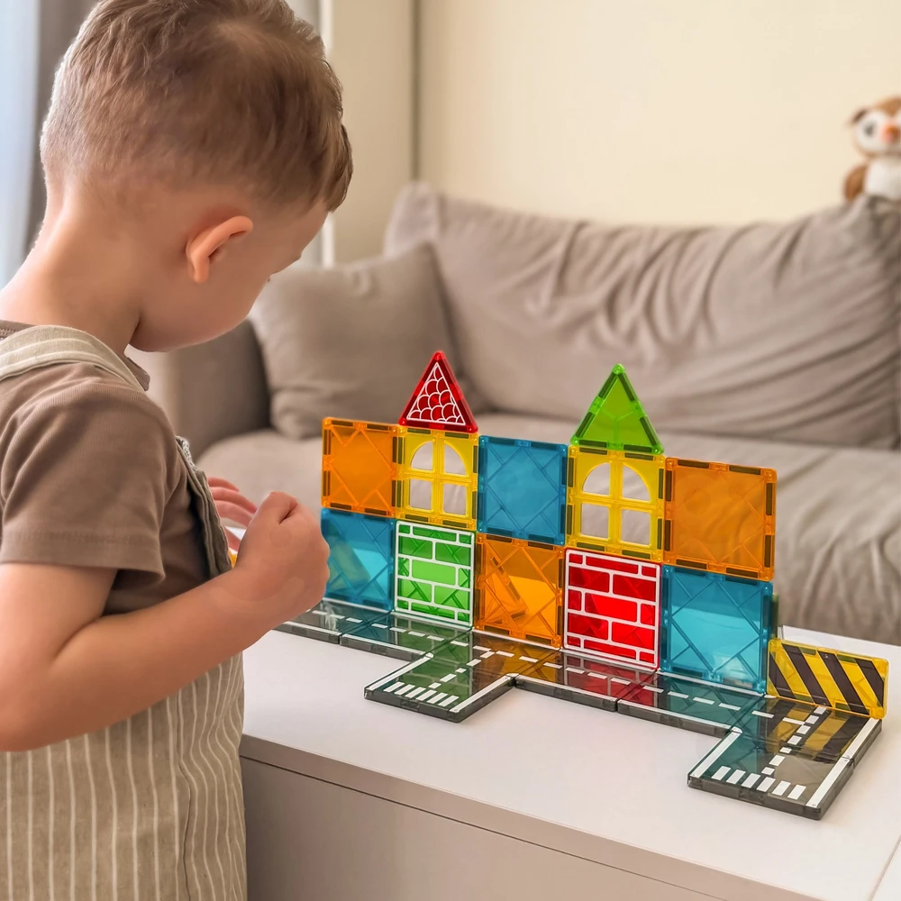 WOOPIE Magnetinis Konstruktorius su Statybiniais Automobiliais 30vnt