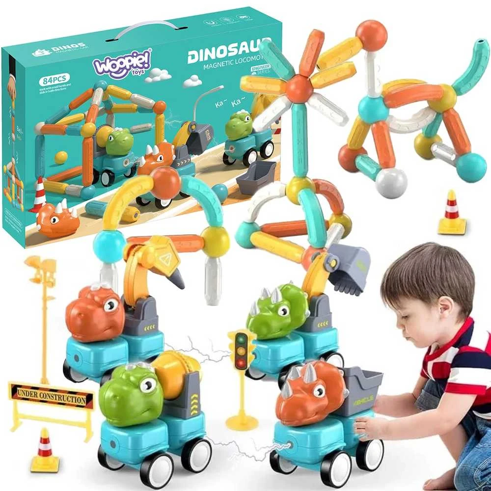 WOOPIE Konstruktoriai Magnetiniai Dinozaurai 84 el.