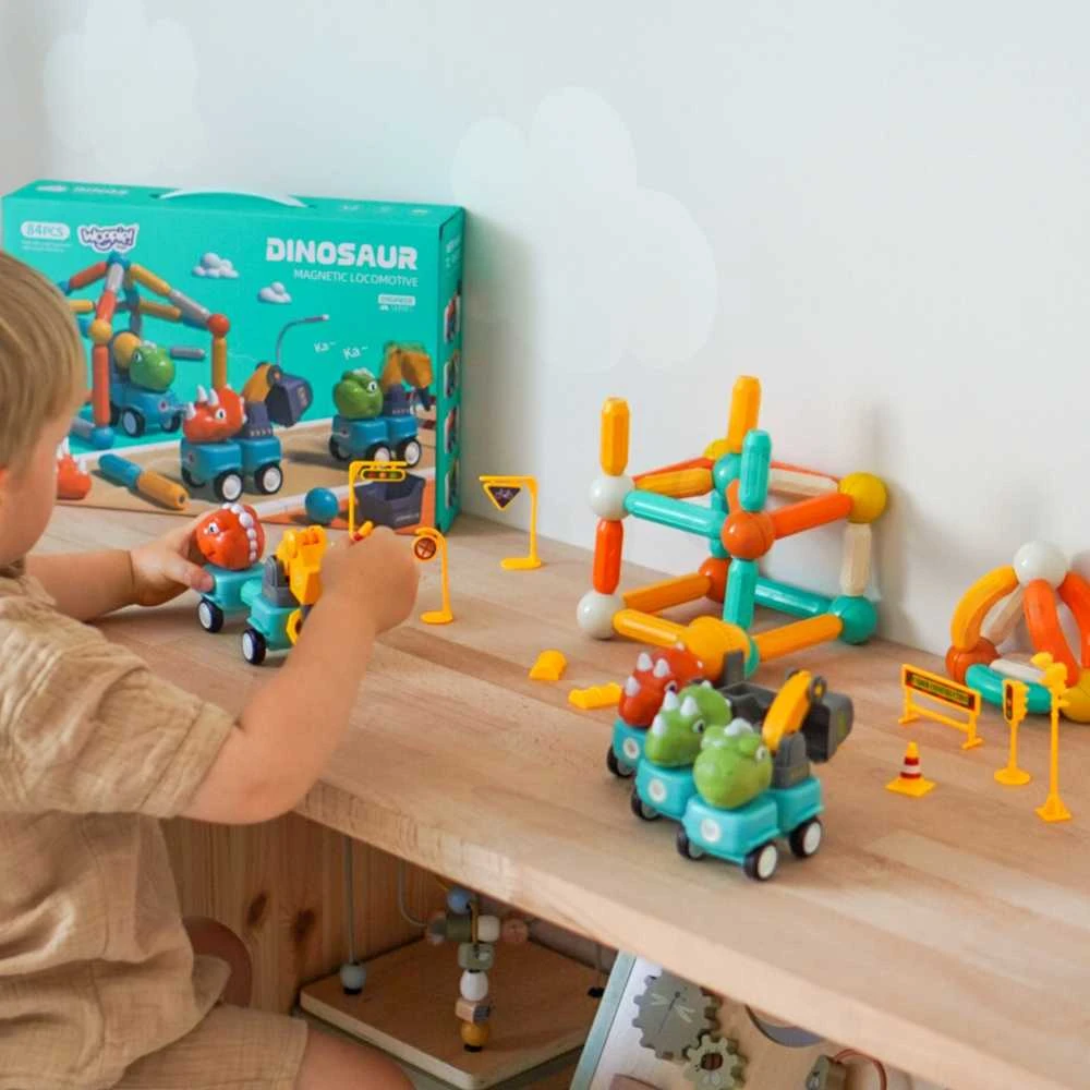 WOOPIE Konstruktoriai Magnetiniai Dinozaurai 84 el.