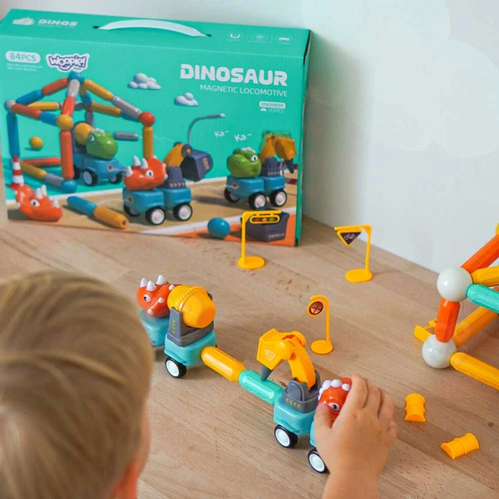 WOOPIE Konstruktoriai Magnetiniai Dinozaurai 84 el.