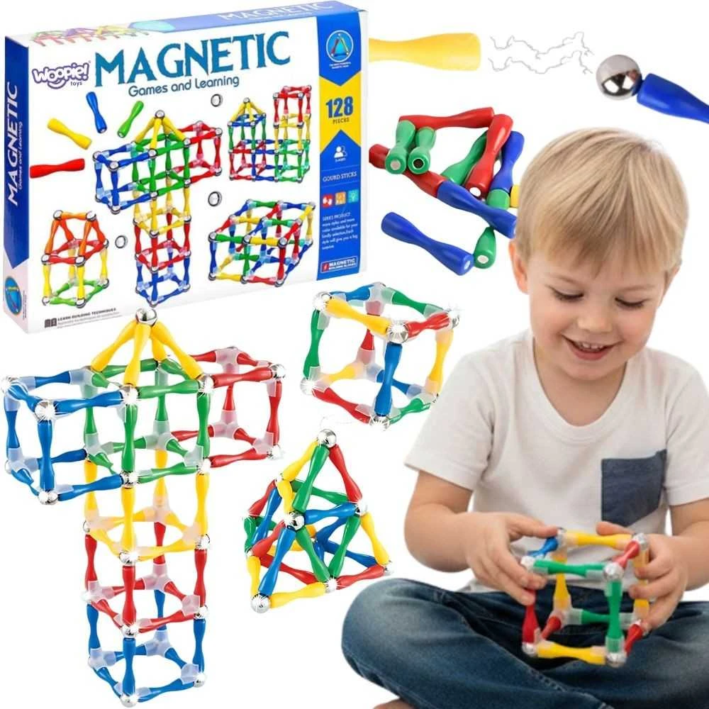 Magnetinis konstruktorius Woopie 3D XXL 128 vnt
