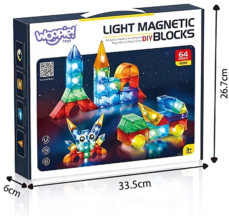 Magnetinis konstrukcinis WOOPIE 3D 63vnt