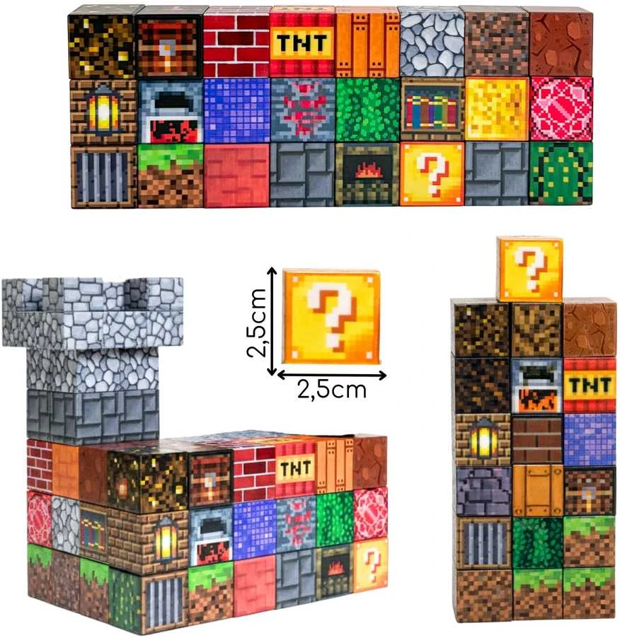 WOOPIE Švietimo Žaislai 3D Magnetiniai Kubo Blokai 63 vnt.