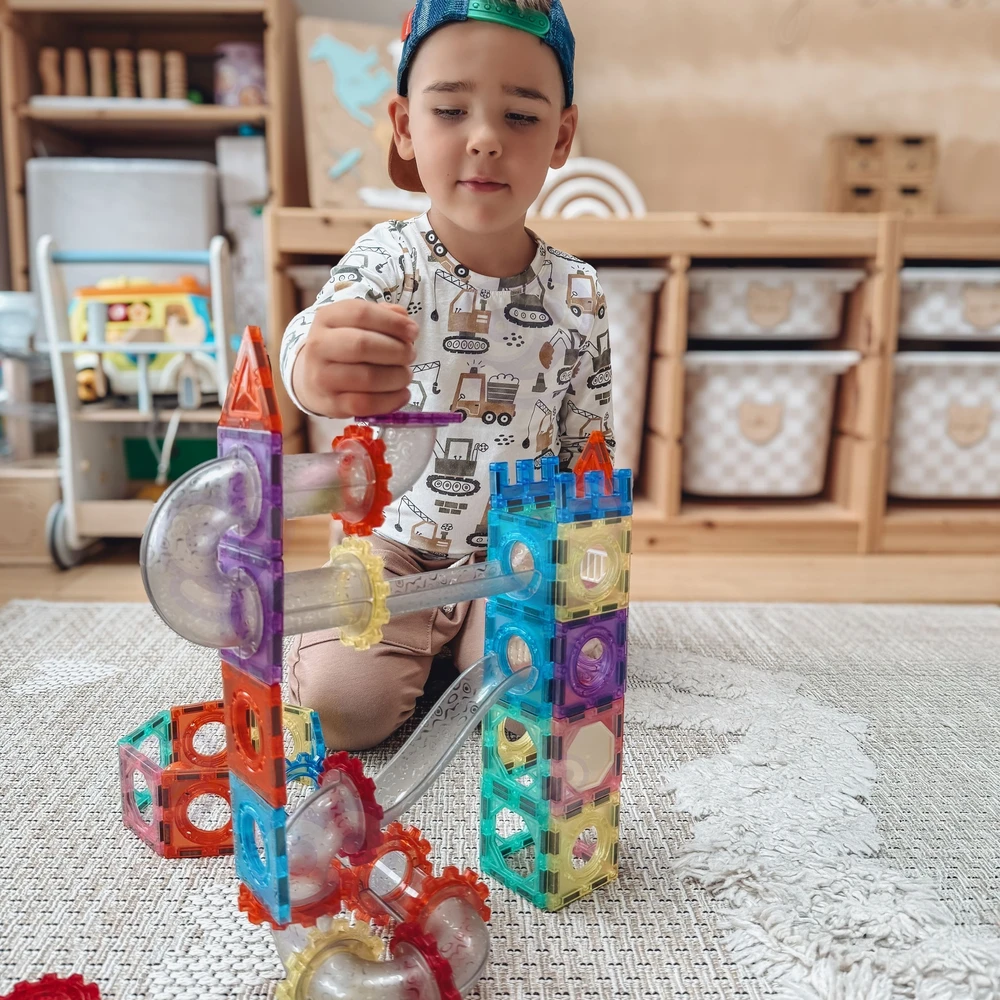 WOOPIE Magnetiniai konstruktoriaus blokeliai 3D 126vnt