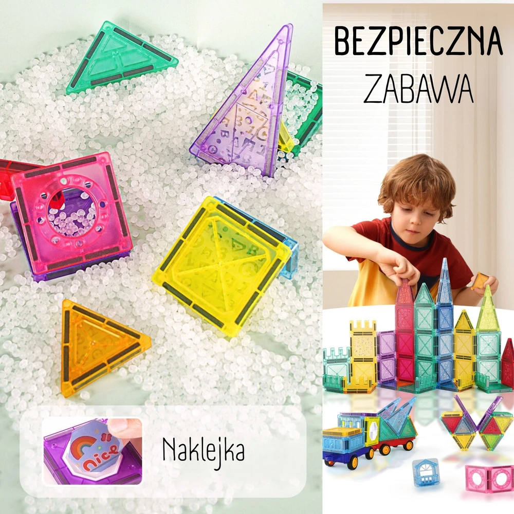 Magnetinis edukacinis konstruktorius 3D pilis ir transporto priemonės WOOPIE 110vnt