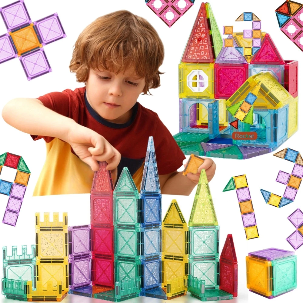 Magnetinis edukacinis konstruktorius 3D pilis ir transporto priemonės WOOPIE 110vnt