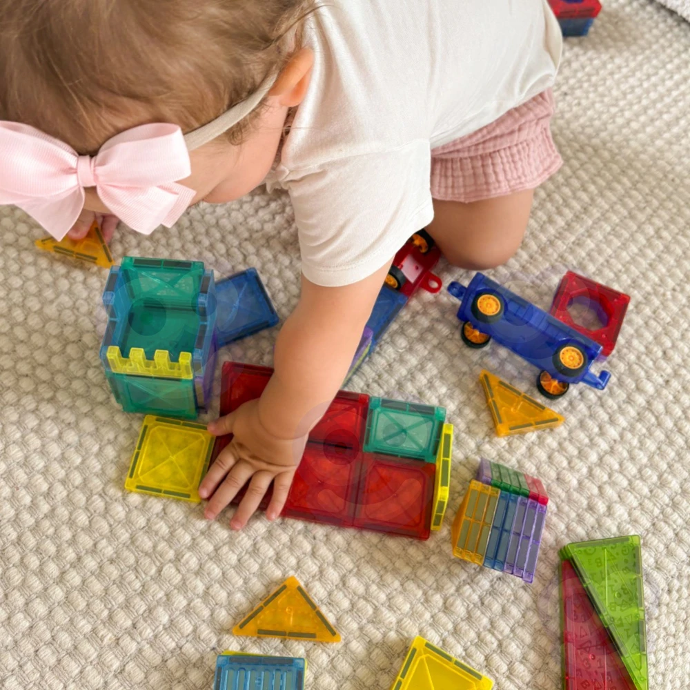 Magnetinis edukacinis konstruktorius 3D pilis ir transporto priemonės WOOPIE 110vnt