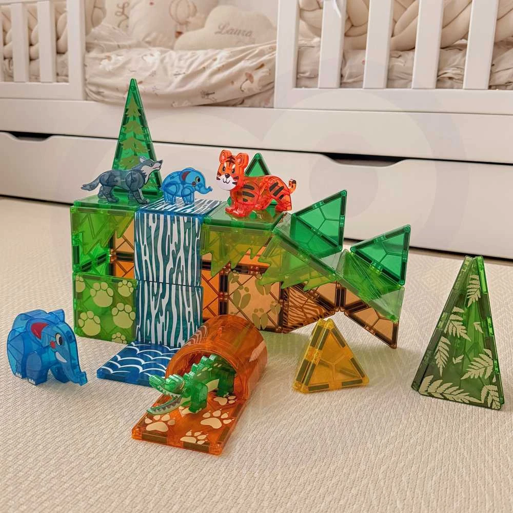 WOOPIE Magnetinis 3D Konstruktorius Džiunglių Gyvūnai 45vnt