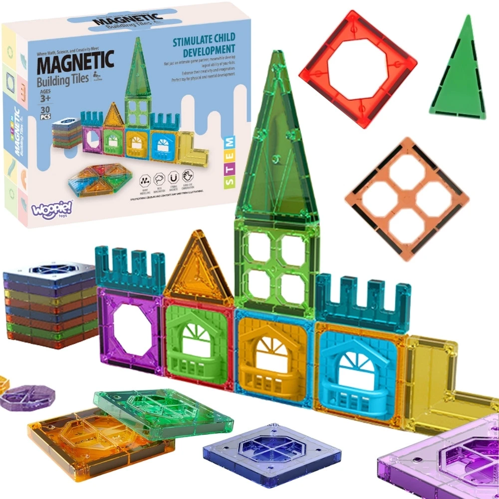 WOOPIE magnetiniai konstruktoriai 3D Rinkinys edukacinė pilis 30 vnt.