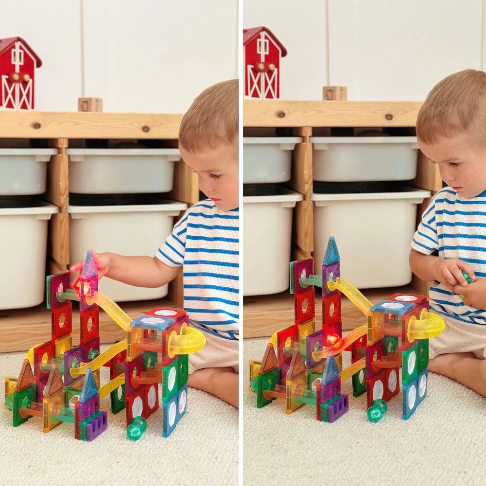 WOOPIE Magnetinės Konstruktoriaus Kaladėlės 3D su Kamuoliukų Toru