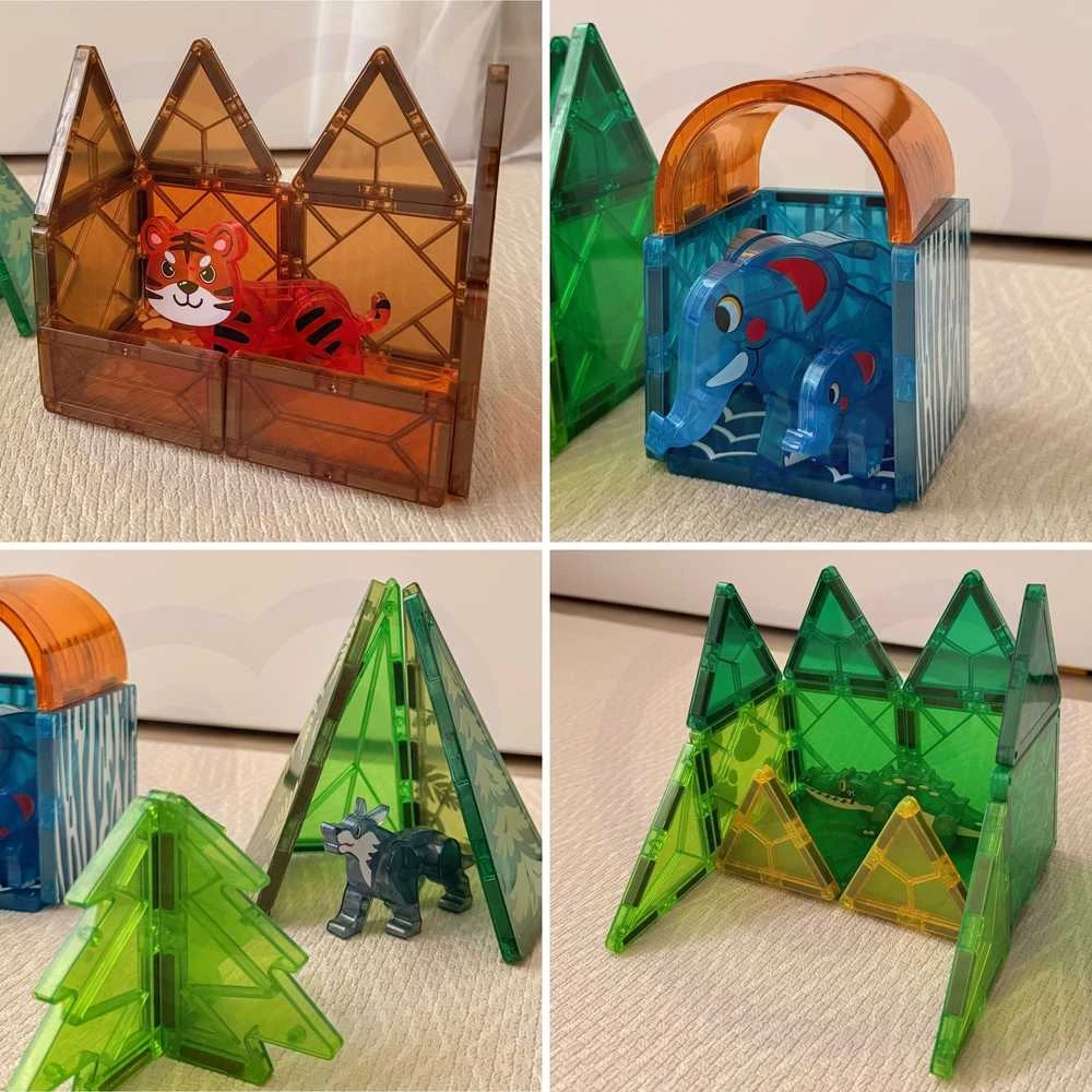 WOOPIE Magnetinis 3D Konstruktorius Džiunglių Gyvūnai 45vnt