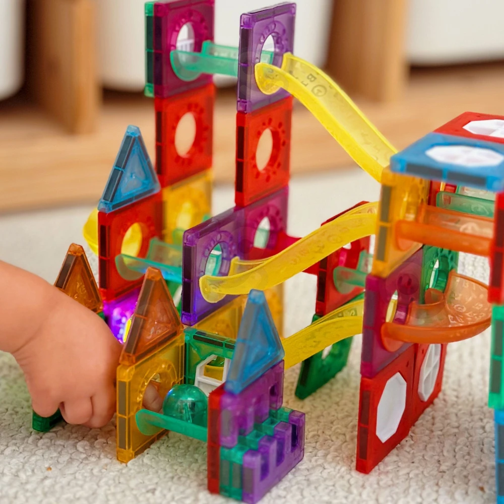 WOOPIE Magnetinės Konstruktoriaus Kaladėlės 3D su Kamuoliukų Toru