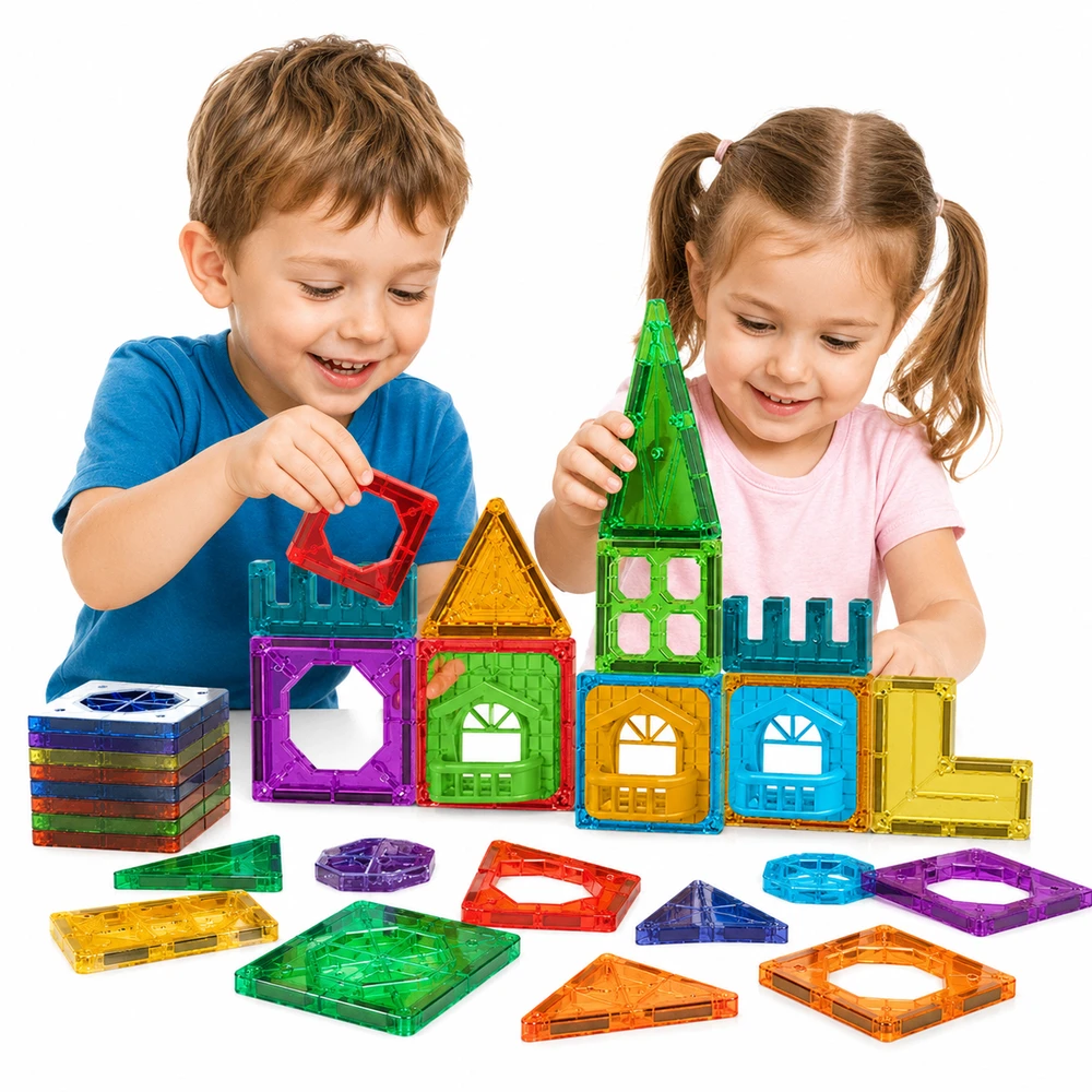 WOOPIE magnetiniai konstruktoriai 3D Rinkinys edukacinė pilis 30 vnt.
