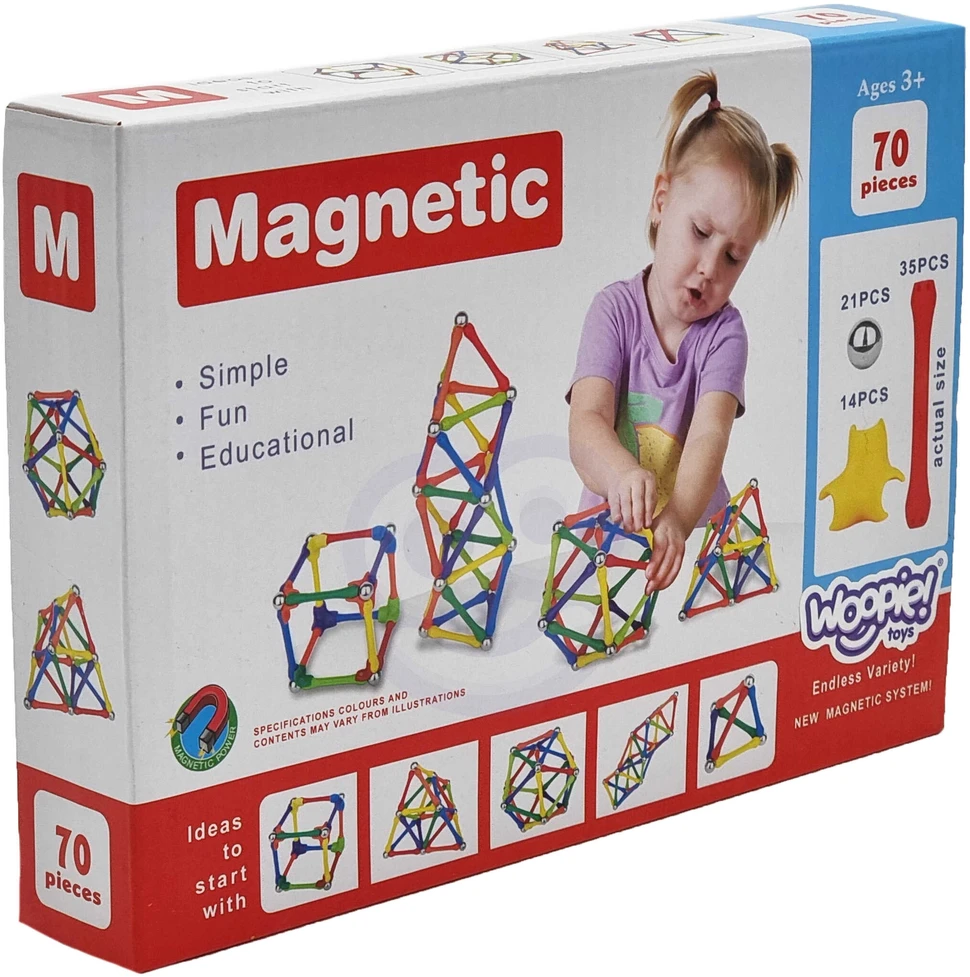 WOOPIE Magnetiniai Blokai Kūrybiniai 70 el.