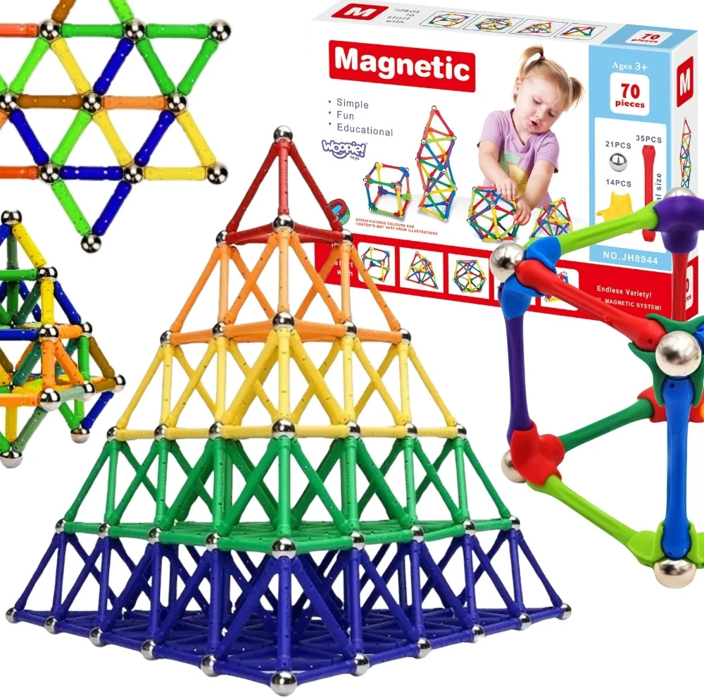 WOOPIE Magnetiniai Blokai Kūrybiniai 70 el.