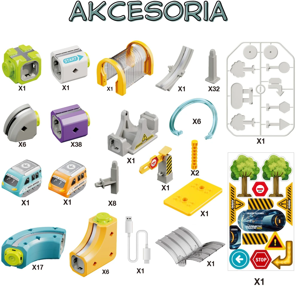 WOOPIE magnetinis traukinių trasos konstruktorius 126 dalių