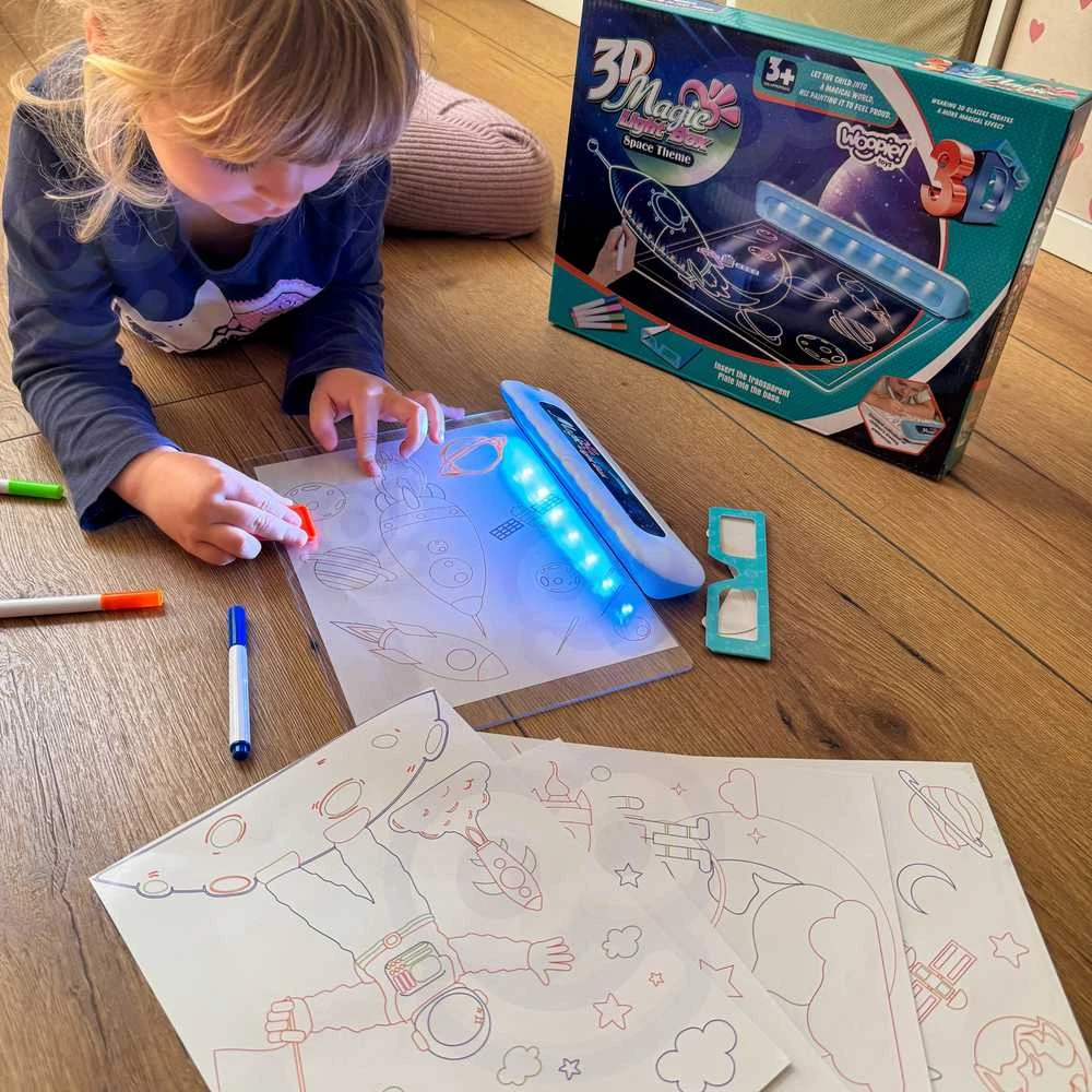 WOOPIE 3D Piešimo Lentelė su LED Apšvietimu
