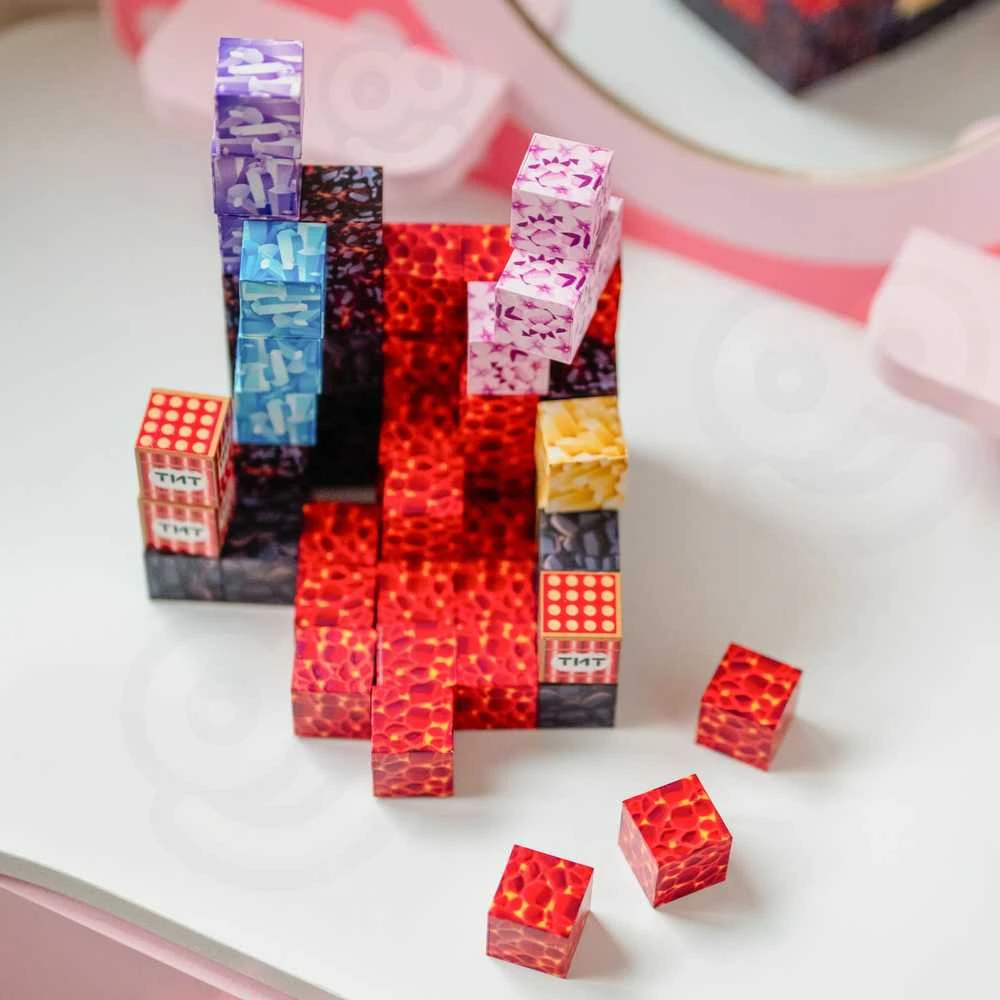 WOOPIE Magnetinis Konstruktorius Kubeliai Minecraft Pikseliai 74vnt