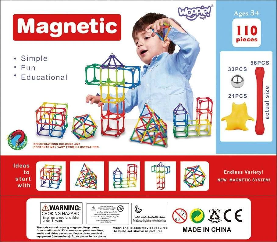 Dėlionė Magnetinis konstruktorius 110 vnt. Woopie