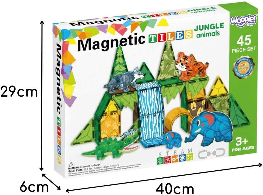 WOOPIE Magnetinis 3D Konstruktorius Džiunglių Gyvūnai 45vnt