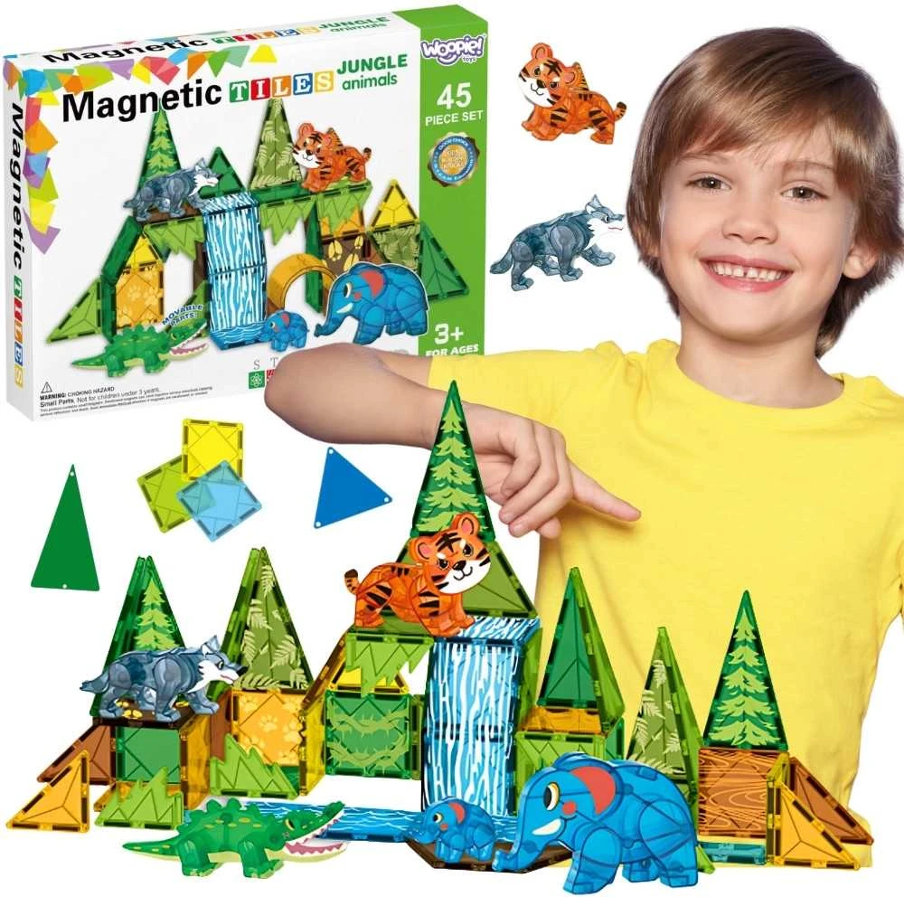 WOOPIE Magnetinis 3D Konstruktorius Džiunglių Gyvūnai 45vnt