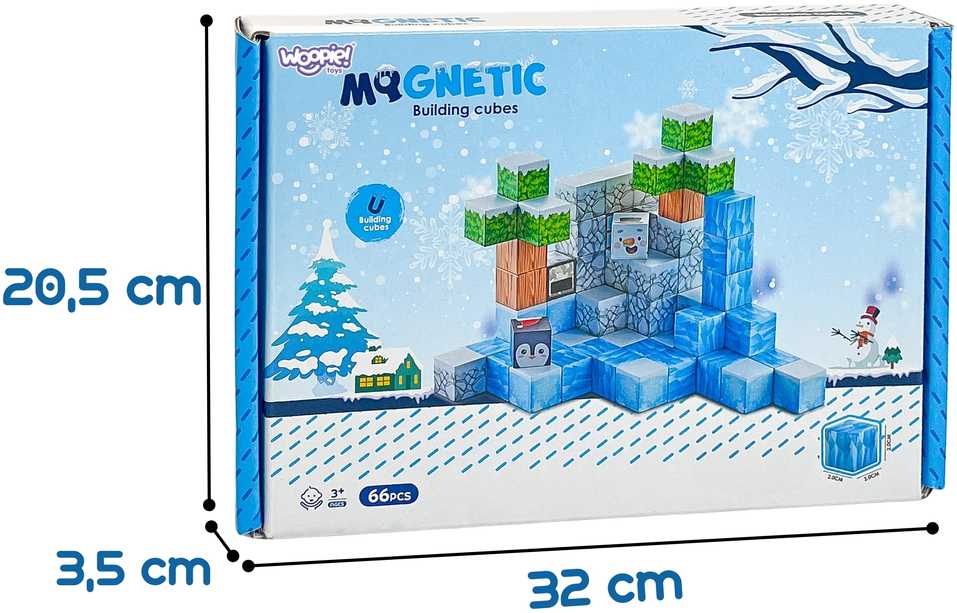 WOOPIE Magnetinis 3D Konstruktorius Žiemos Pasaulis 66vnt