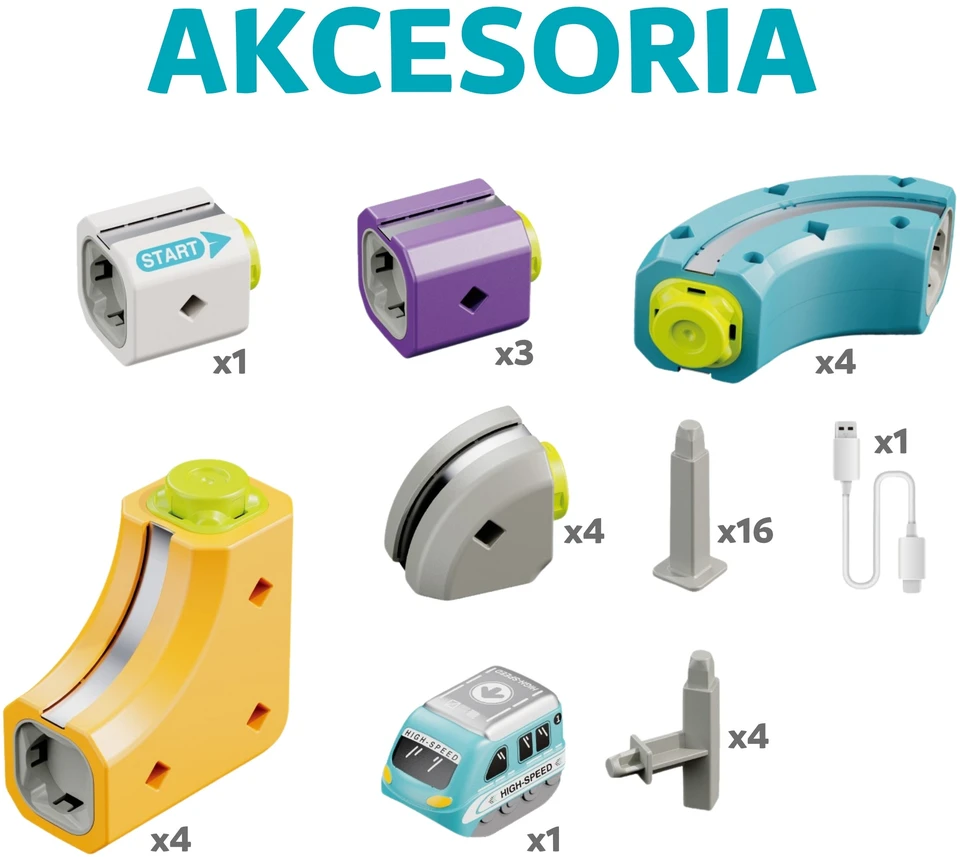 MAGNETINIŲ TAKELIŲ KONSTRUKCINIŲ BLAKŲ INTERAKTYVUS RINKINYS 39 vnt. USB WOOPIE