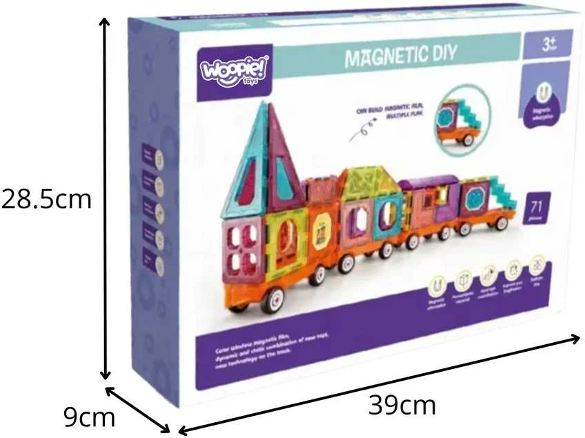 WOOPIE Magnetinis 3D Konstruktorius Traukinys 71vnt