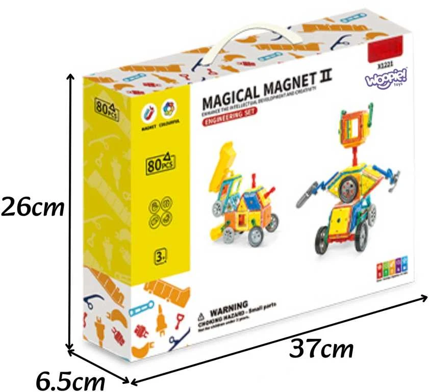 Magnetinis konstruktorius WOOPIE 3D transporto priemonių rinkinys