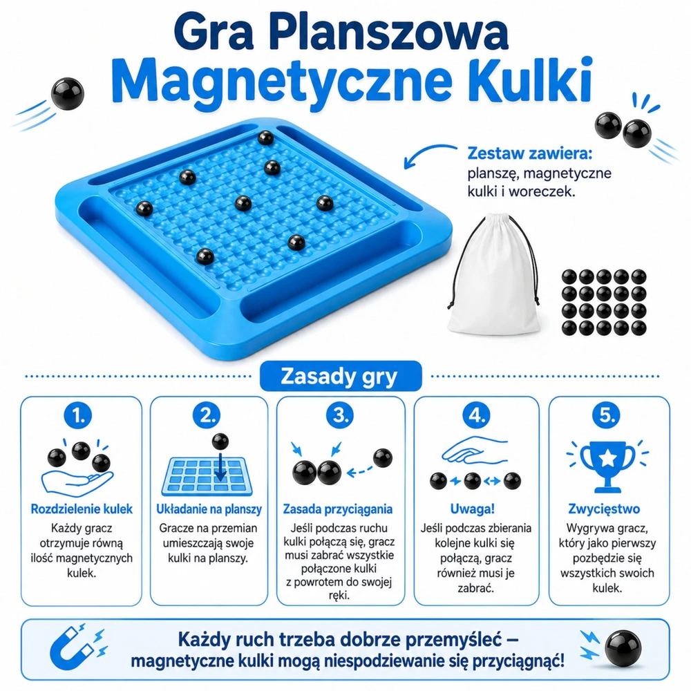 Magnetinių kamuoliukų stalo žaidimas WOOPIE