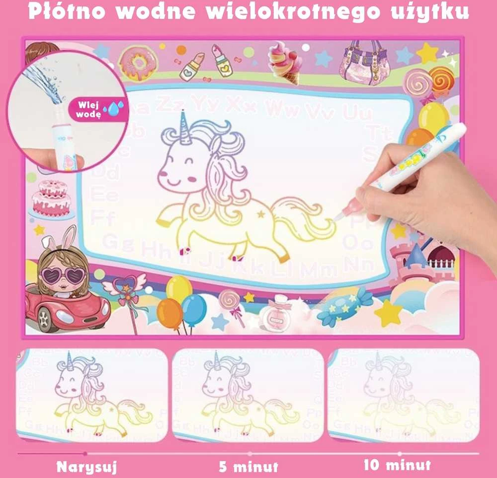 Woopie Piešimo Kilimėlis 2in1 XXL 100x70cm Šviečiantis Tamsoje
