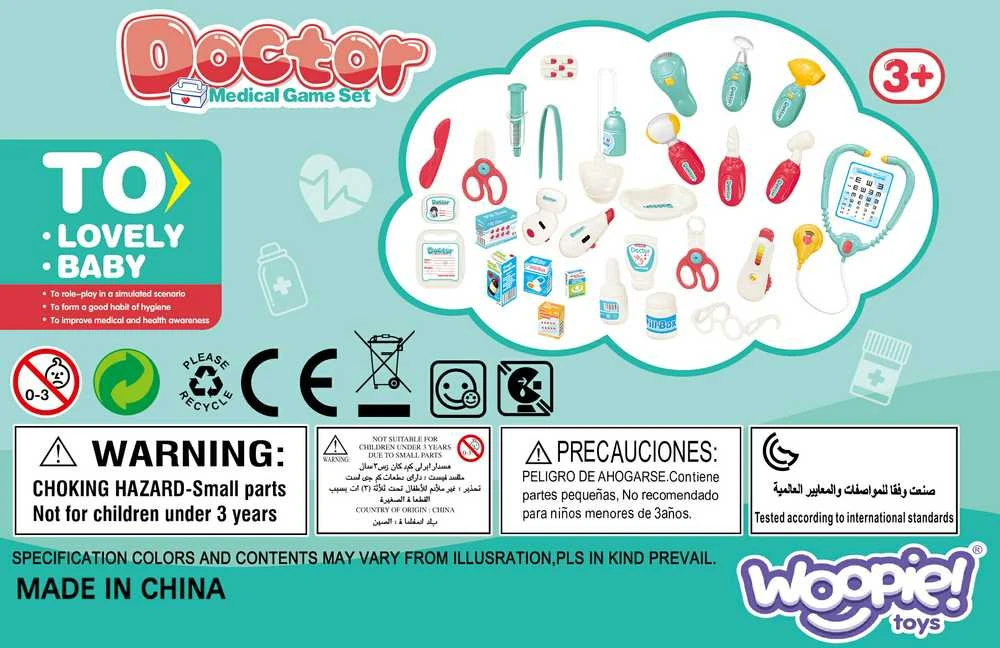 Woopie Medicinos rinkinys Mažas gydytojas su lagaminu Šviesa Garso + Akc.