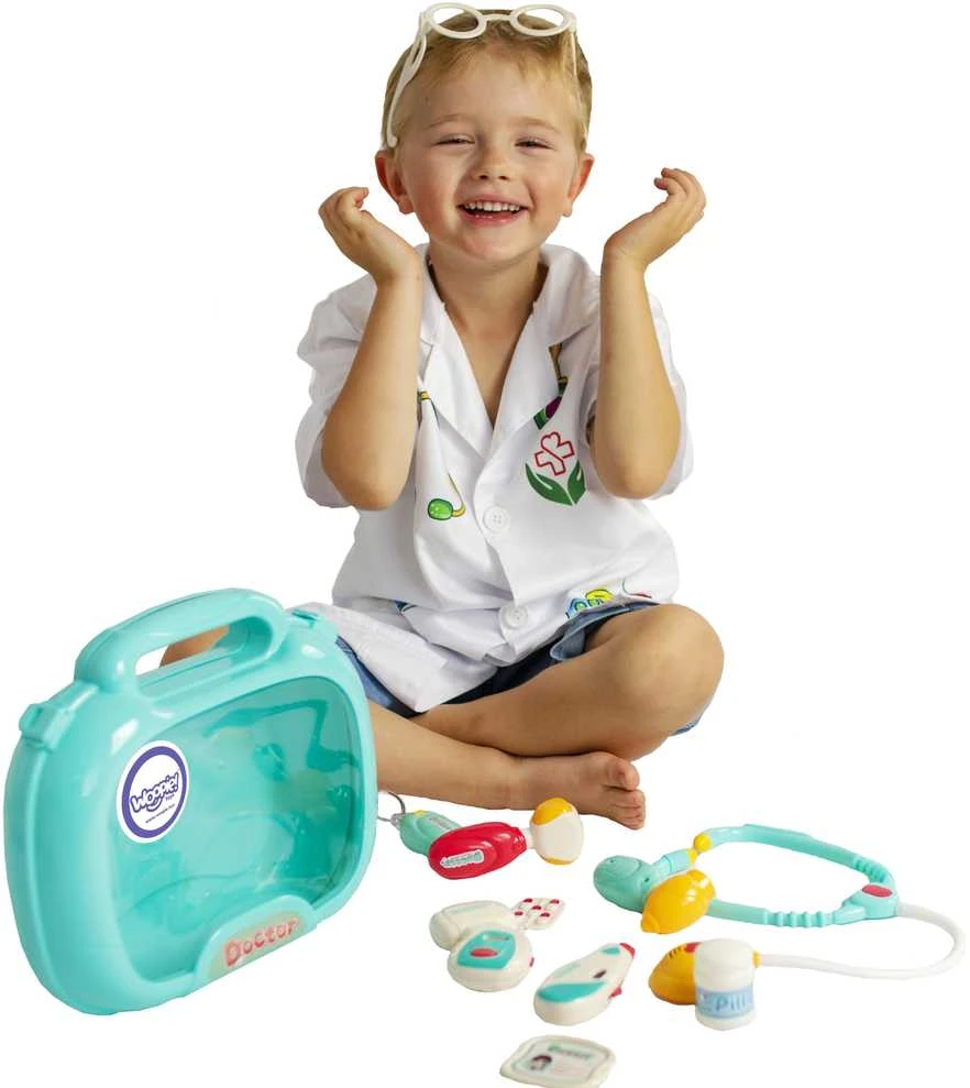 Woopie Medicinos rinkinys Mažas gydytojas su lagaminu Šviesa Garso + Akc.