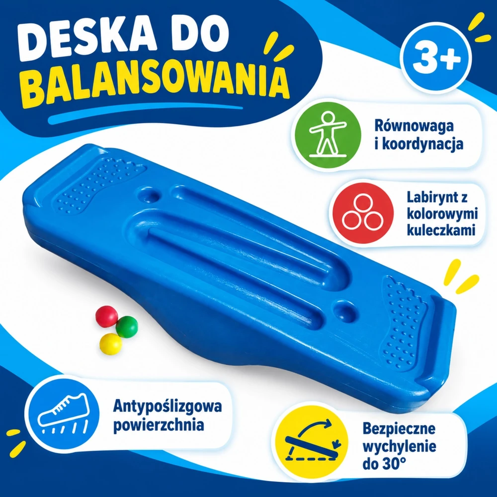 WOOPIE Mėlyna Balance Board Sensory Maze