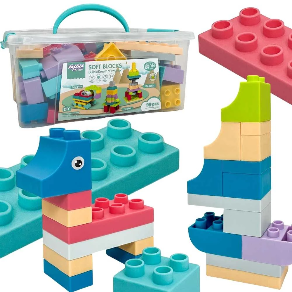 Minkštas konstruktorius kaladėlės WOOPIE Soft Blocks