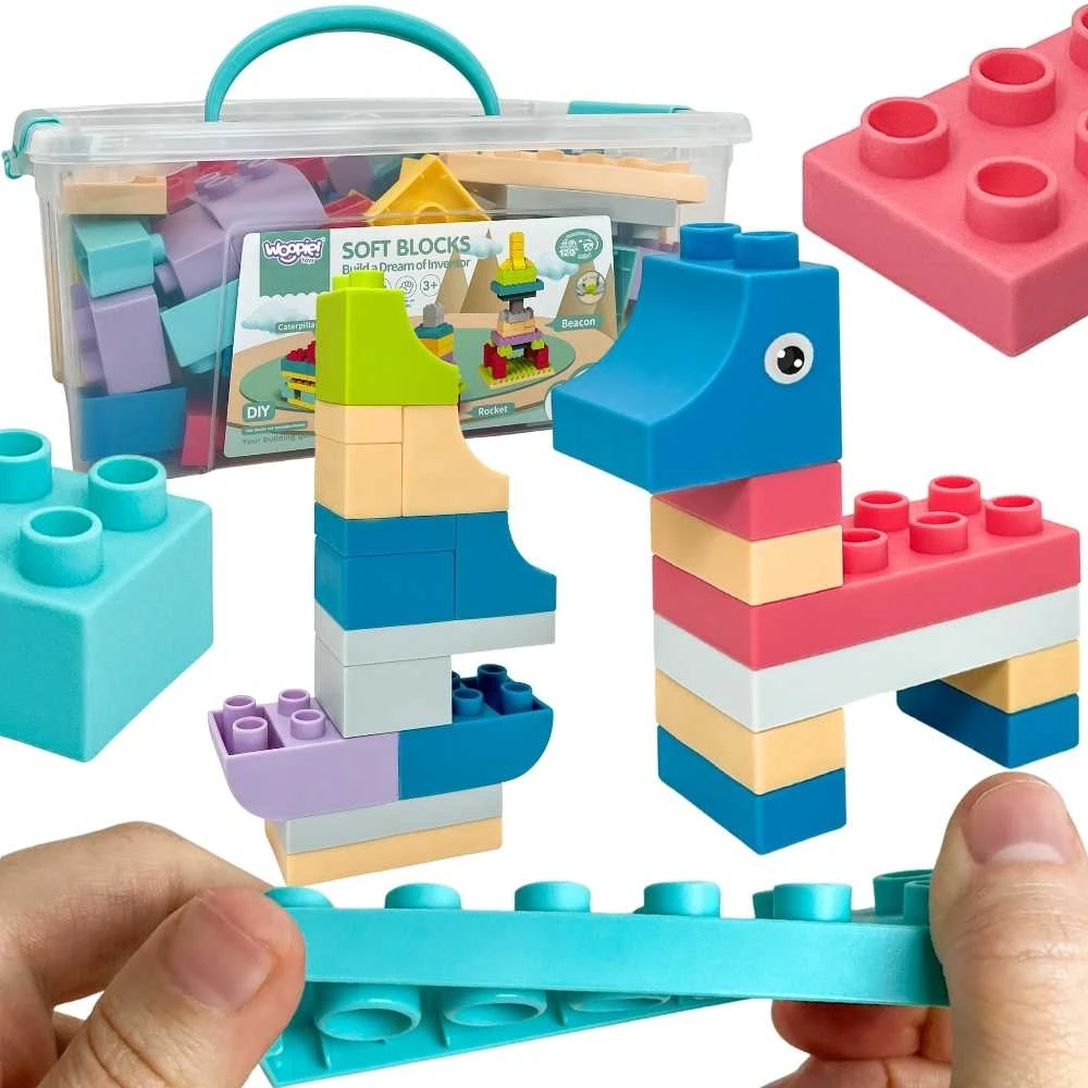 Minkštas konstruktorius kaladėlės WOOPIE Soft Blocks