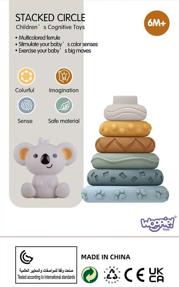 Woopie Baby Minkšta edukacinė 2in1 koalos piramidė kūdikiams
